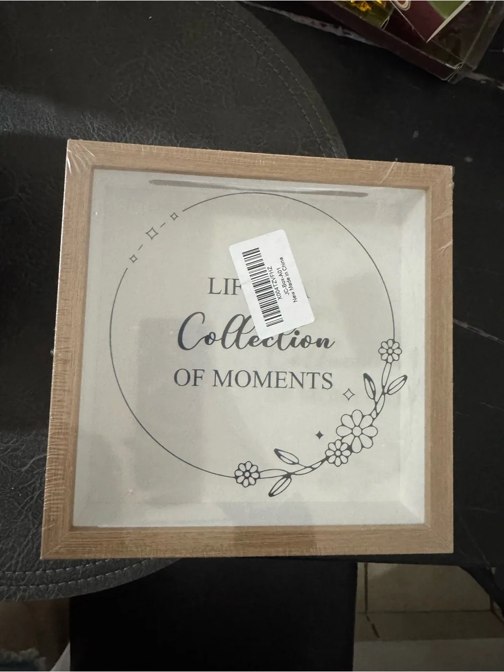 Amazon Natural Wood Picture Frame with Floral Script Accents